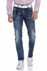 CD676 men Straight fit jeans with fashionable decorative stitching