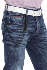 CD676 men Straight fit jeans with fashionable decorative stitching