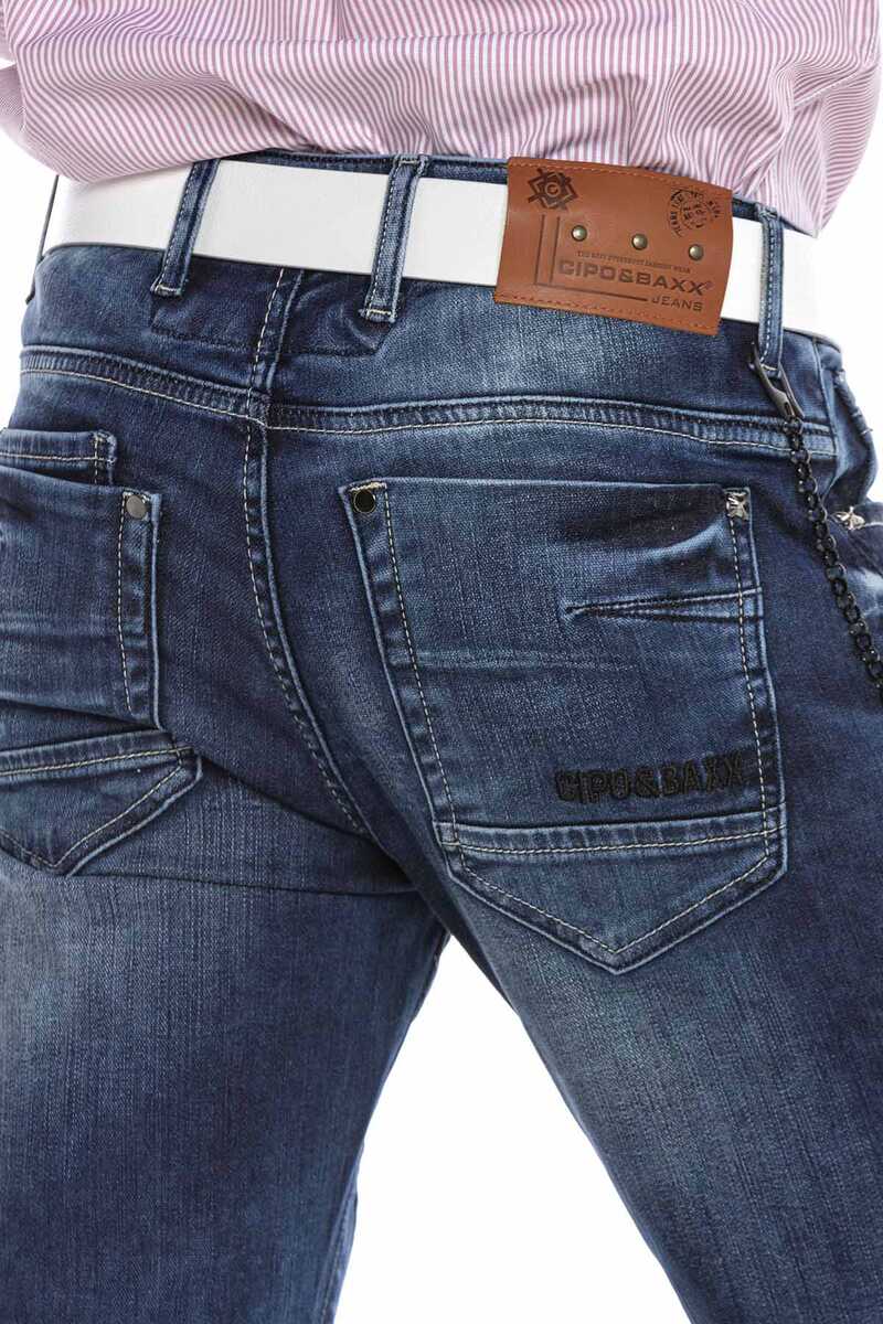 CD676 men Straight fit jeans with fashionable decorative stitching