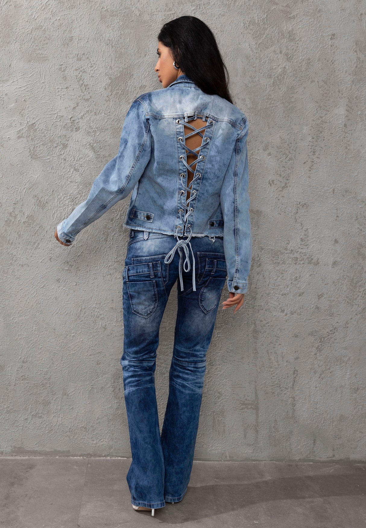 WD530 Dames Jeans met een coole double Waistband