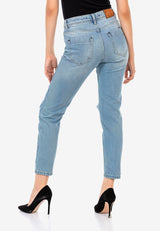 WD451 women Slim-Fit jeans with trendy destroyed parts