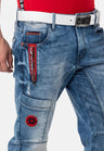 CD847 jeansy męskie z zamkami