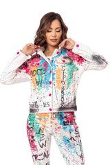 WJ196 kurtka damska z kolorowym wzorem