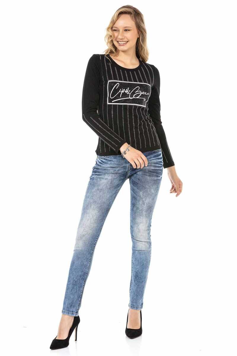 WL289 women long -sleeved shirt with a fashionable front print