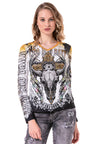 WL292 Women Long-sleeved shirt with cool front and back print