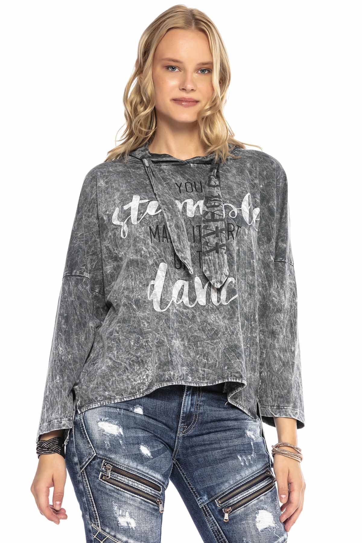 WL263 dames sweatshirt met capuchon in de casual oversized look