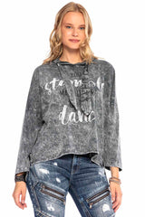 WL263 dames sweatshirt met capuchon in de casual oversized look