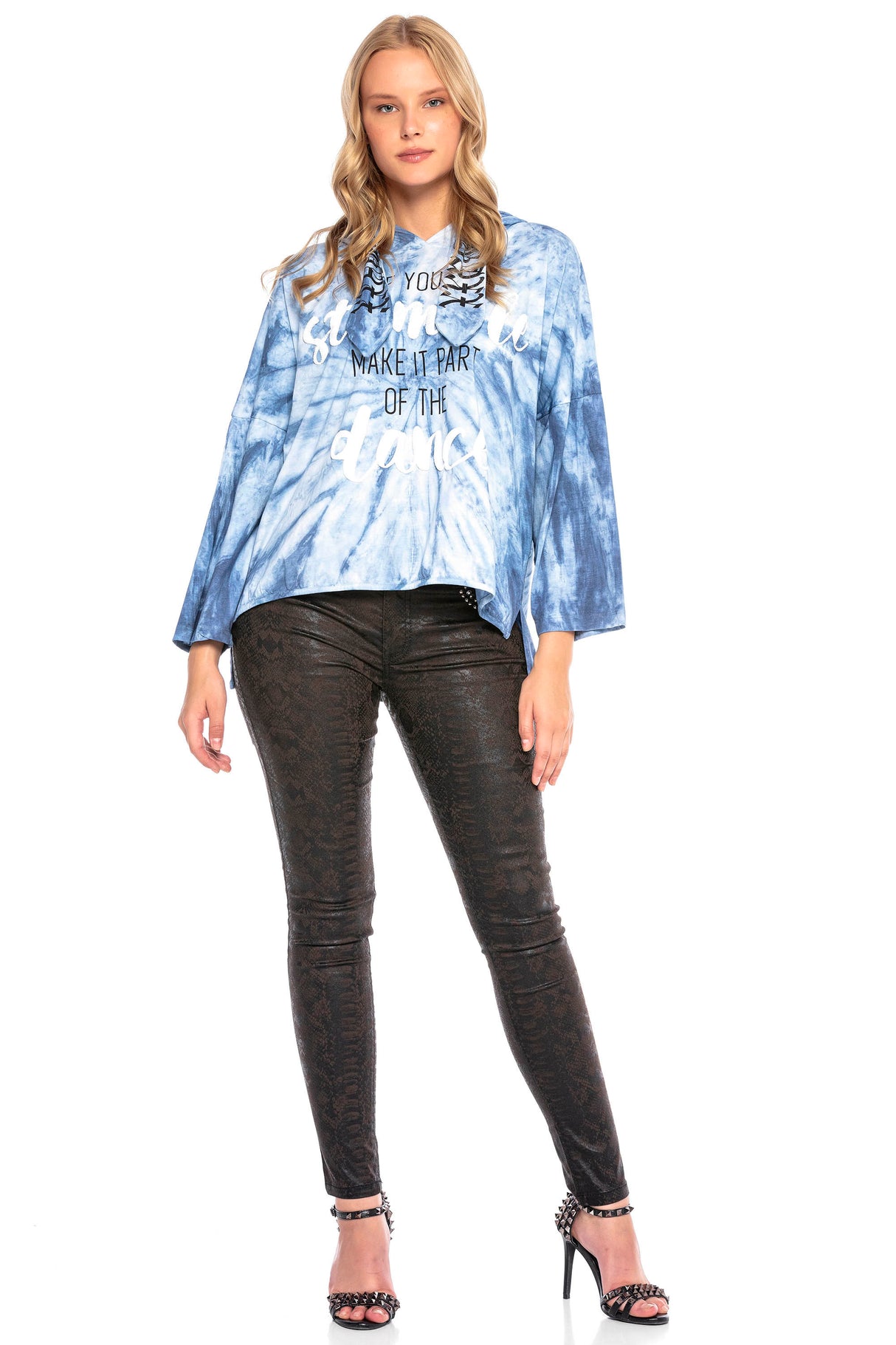 WL263 bluza damska oversize z kapturem