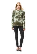 WP268 Donna Maglione – Maglione mit Tie-Dye Muster & Rippstruktur | Moderner Casual-Look für Alltag & Streetwear