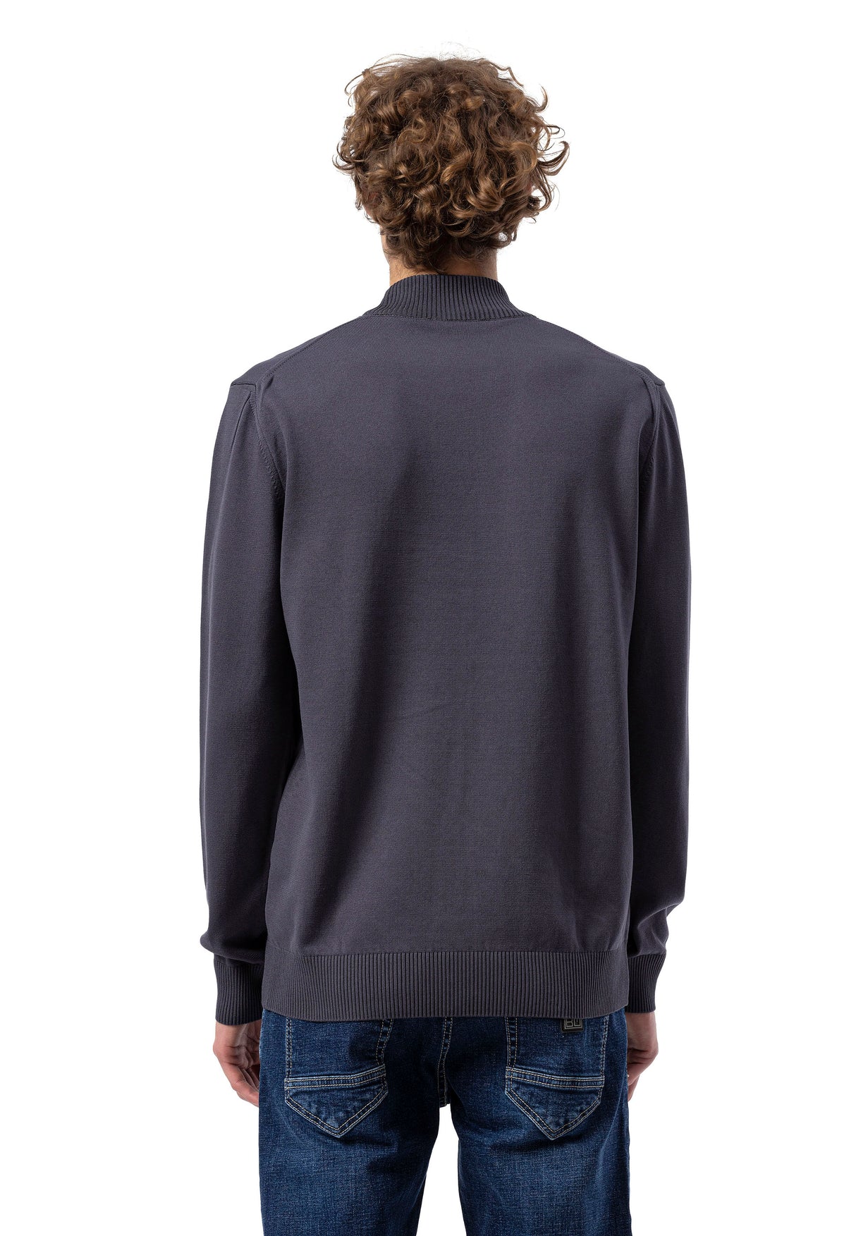 BP201 Sweter męski z kołnierzem stójką – Regular Fit