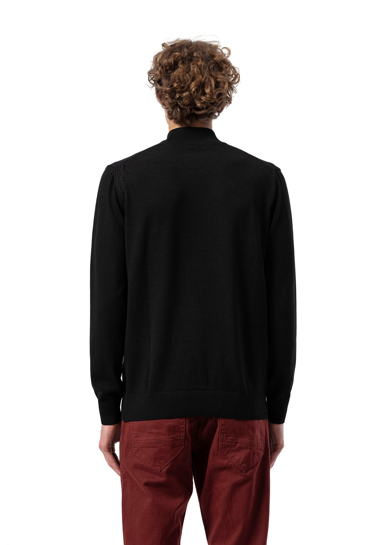 BP201 Sweter męski z kołnierzem stójką – Regular Fit