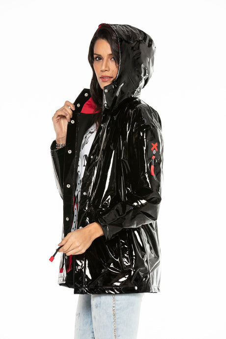 WJ180 women rain jacket with a shiny finish