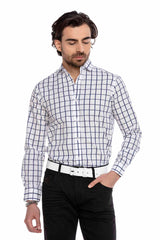 CH178 men's long -sleeved shirt in trendy carod design