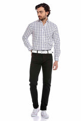 CH178 men's long -sleeved shirt in trendy carod design