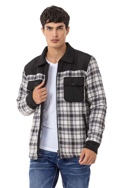 CL548 Veste pour homme avec motif à carreaux stylé