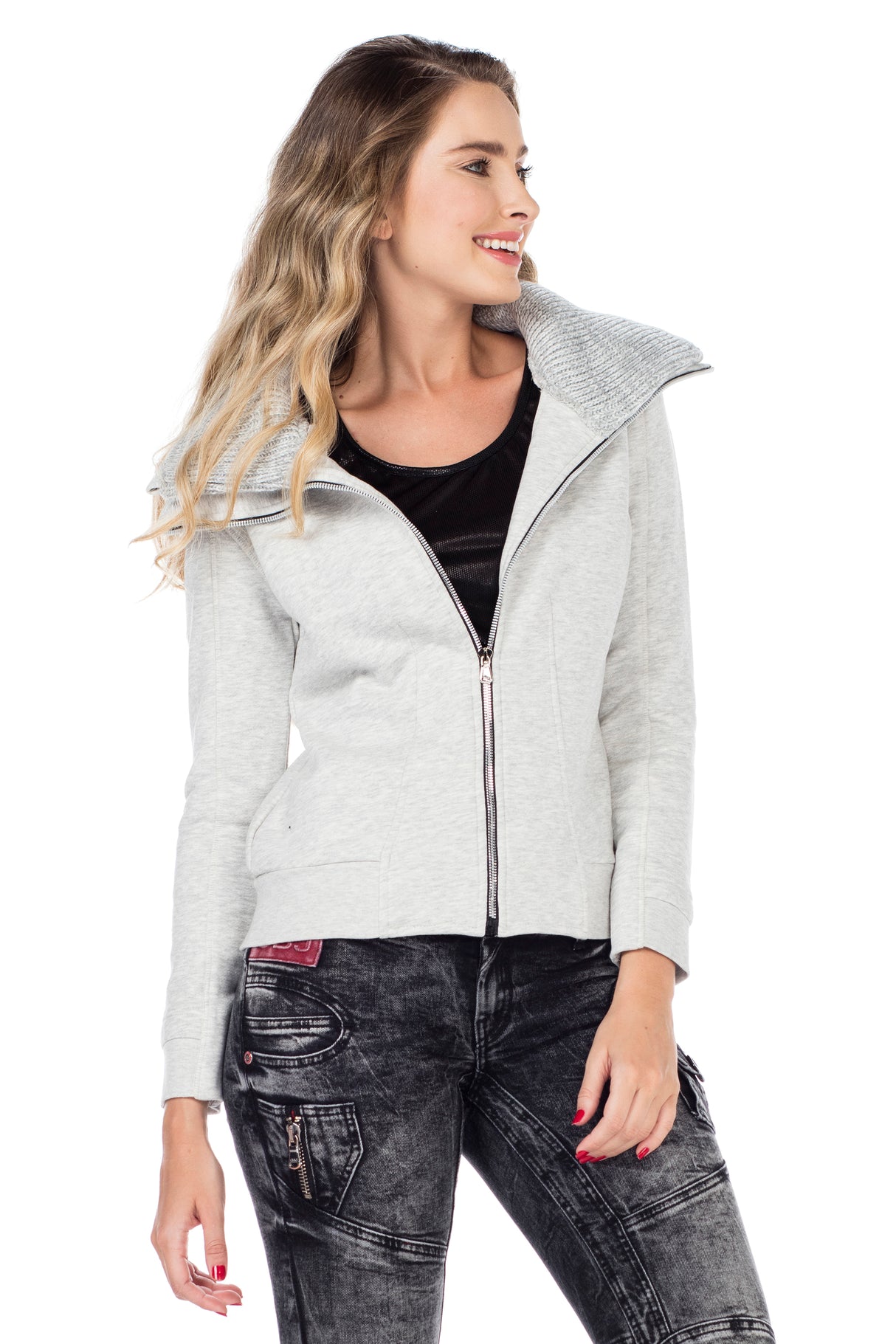 WL177 Sudadera con cuello doble para Mujer