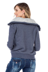 WL177 Sudadera con cuello doble para Mujer