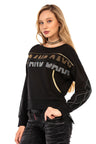 WL296 vrouwen sweatshirt met geweldige glinsterende stenen