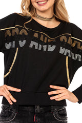 WL296 women sweatshirt with great glittering stones