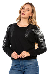 WL281 women knitting sweaters with trendy print