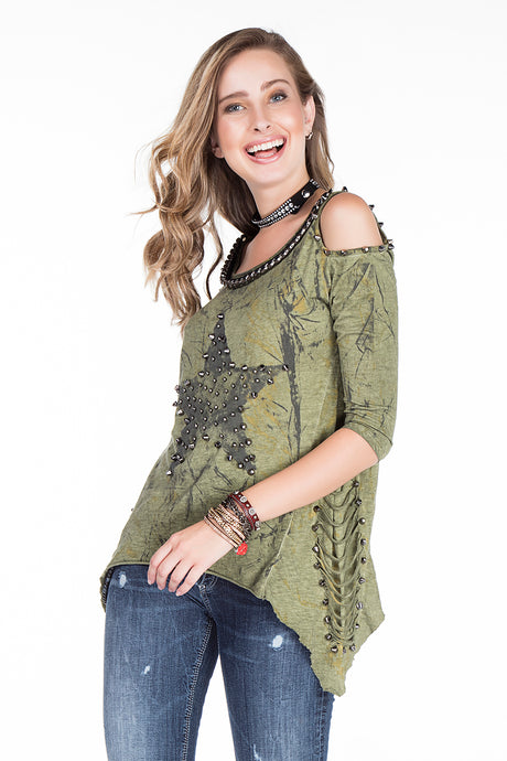 WL162 Camiseta de Mujer con Tachas