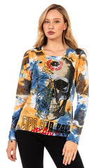 WL283 women long-sleeved shirt with a large skull print