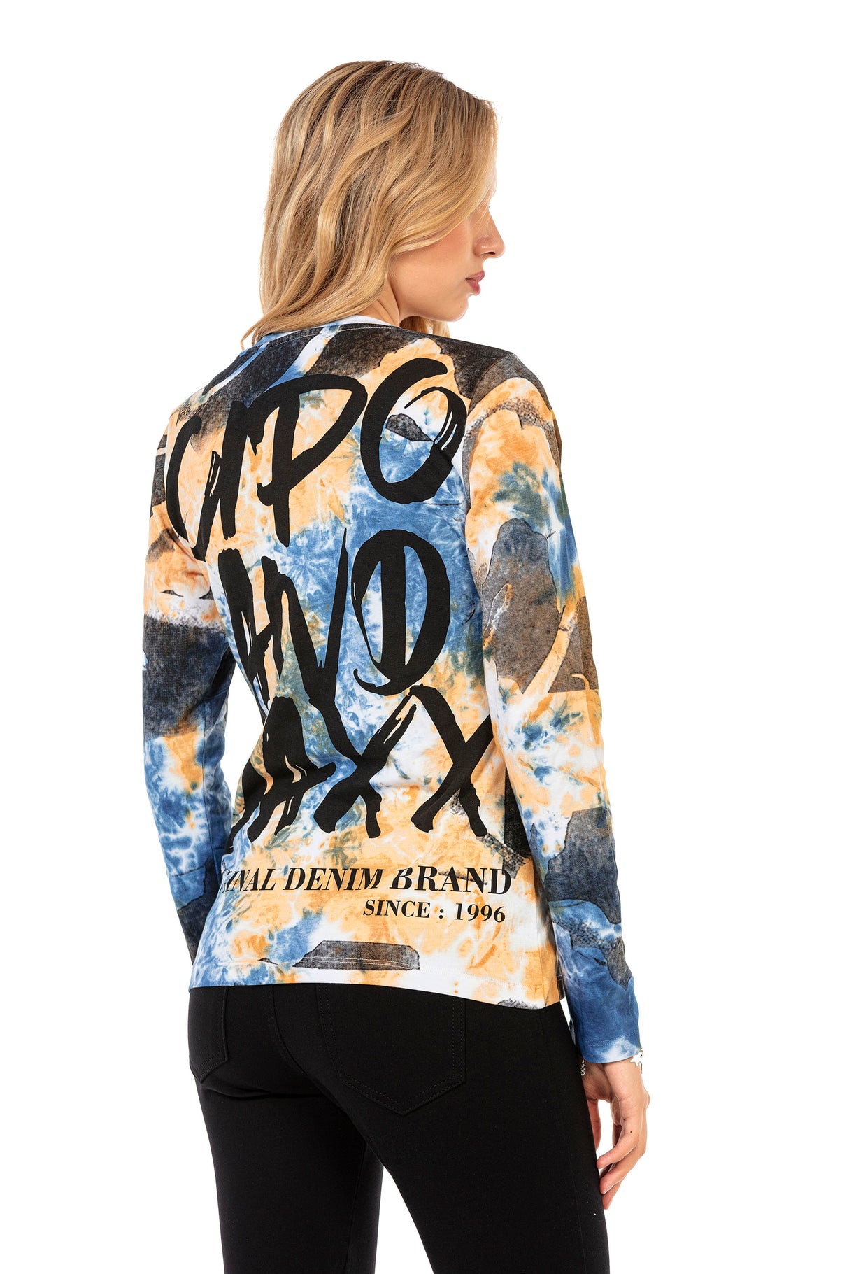 WL283 women long-sleeved shirt with a large skull print