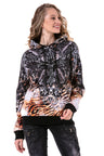 WL303 women hooded sweatshirt with cool print motifs