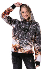 WL303 women hooded sweatshirt with cool print motifs