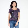 WT178 T-shirt damski z aplikacjami