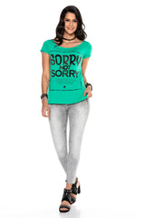 WT282 women T-shirt with cool front printing