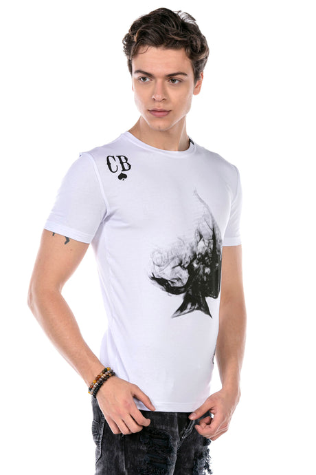 CT645 T-shirt Maschile con Stampa Frontale alla Moda