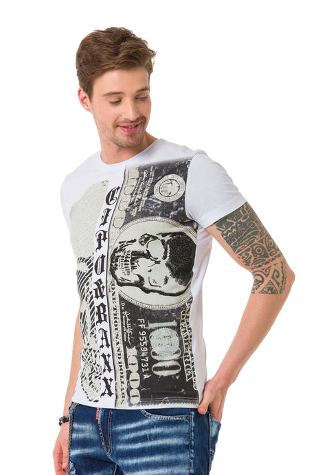 CT688 T-shirt da Uomo con Grande Stampa