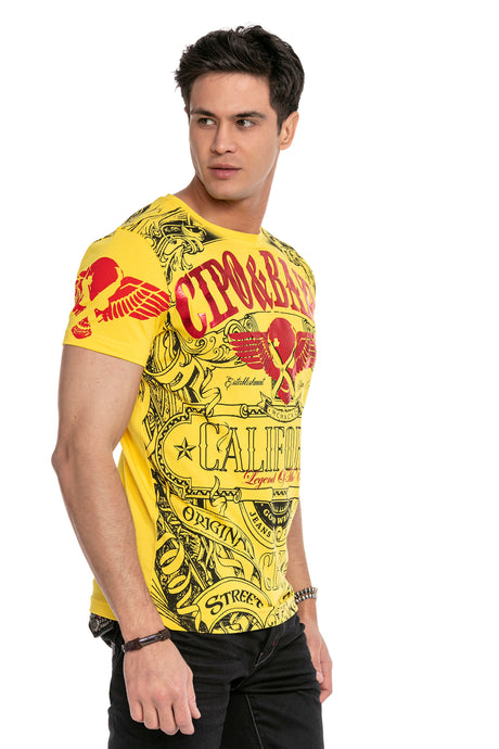 CT656 T-shirt Uomo con Stampa alla Moda