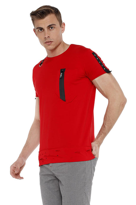 CT366 T-shirt da Uomo con Elementi di Design