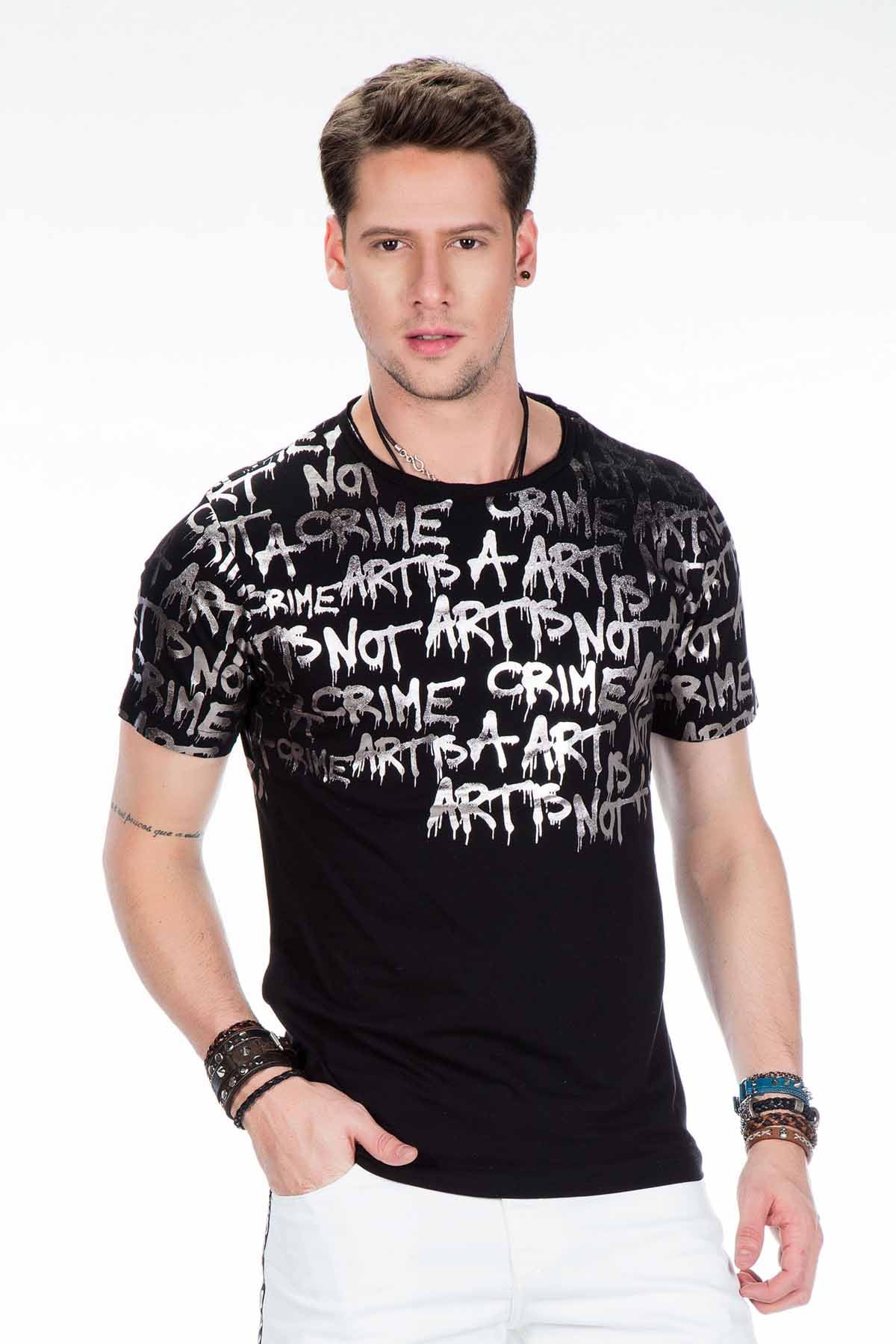 CT371  Camiseta para hombres con estampado de grafiti