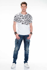 CT371  Camiseta para hombres con estampado de grafiti