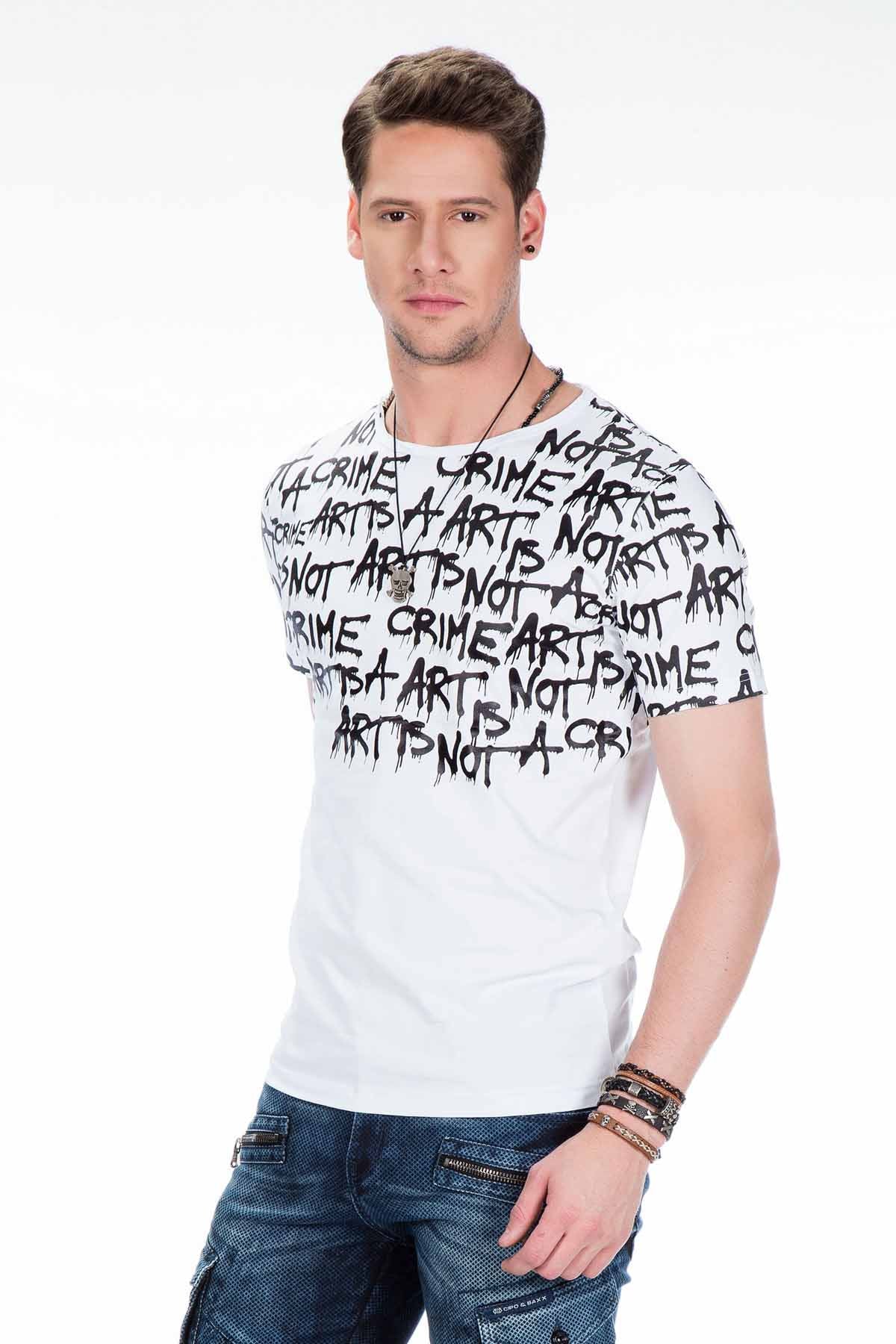 CT371  Camiseta para hombres con estampado de grafiti