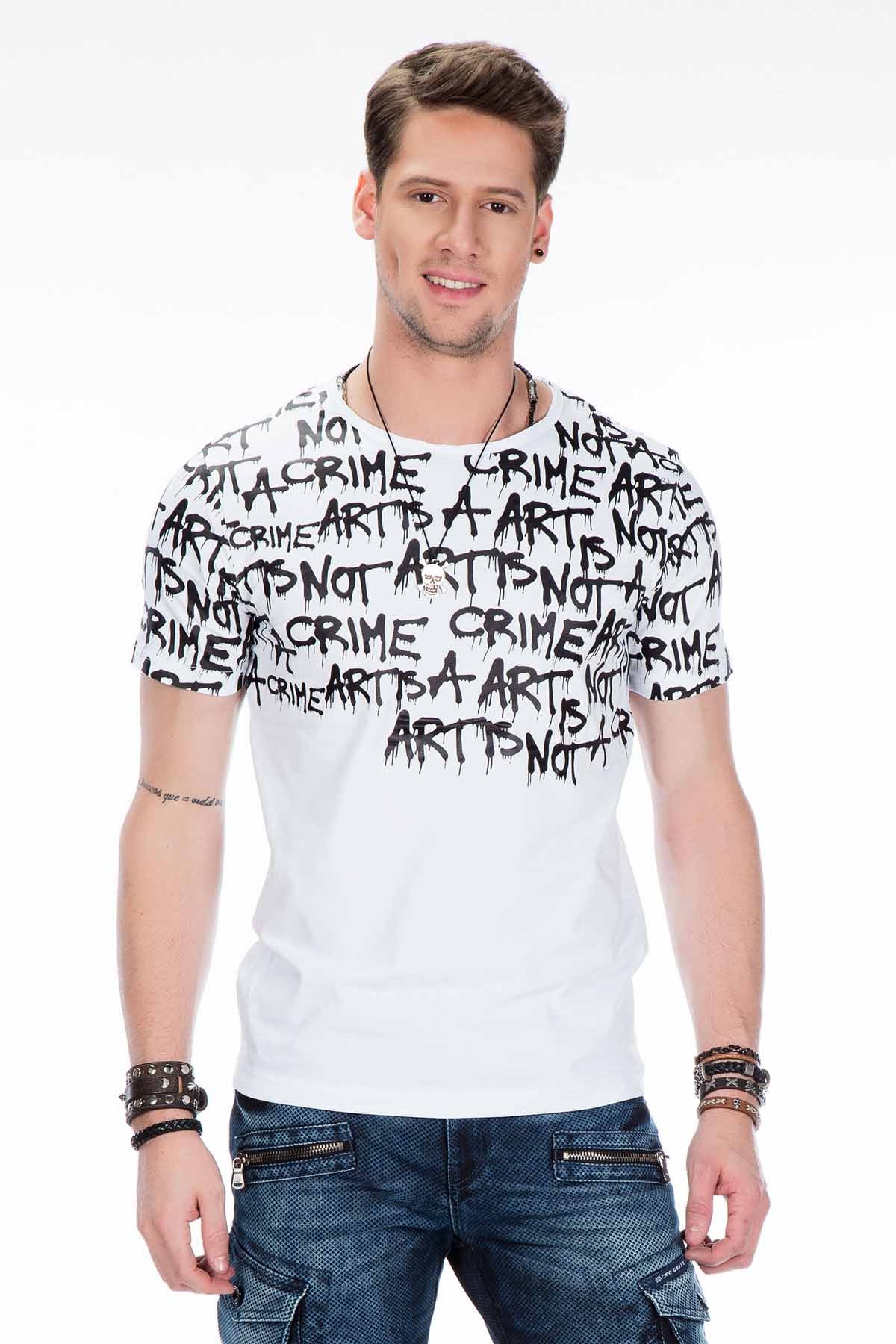 CT371  Camiseta para hombres con estampado de grafiti