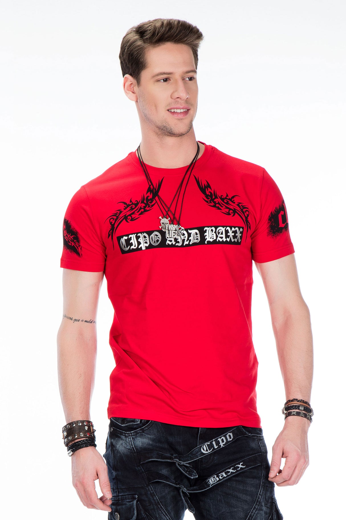 CT379 T-shirt da Uomo dal Taglio Slim Fit