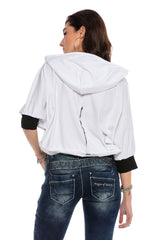 WT313 Women's hooded t-shirt with extravagant print