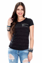 WT204  Camiseta para mujer con aplicaciones brillantes