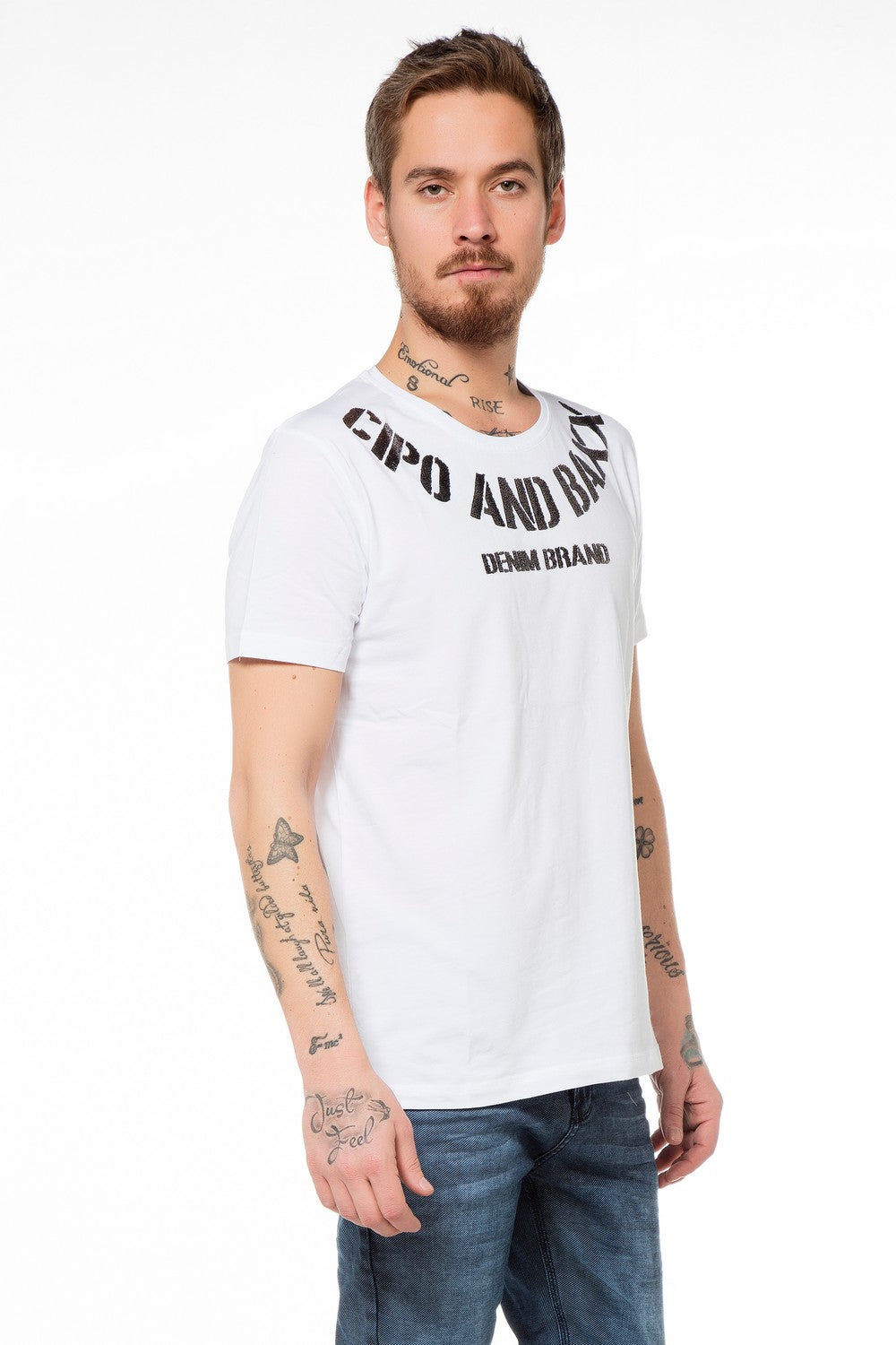 CT413 T-shirt Maschile con Stampa Frontale