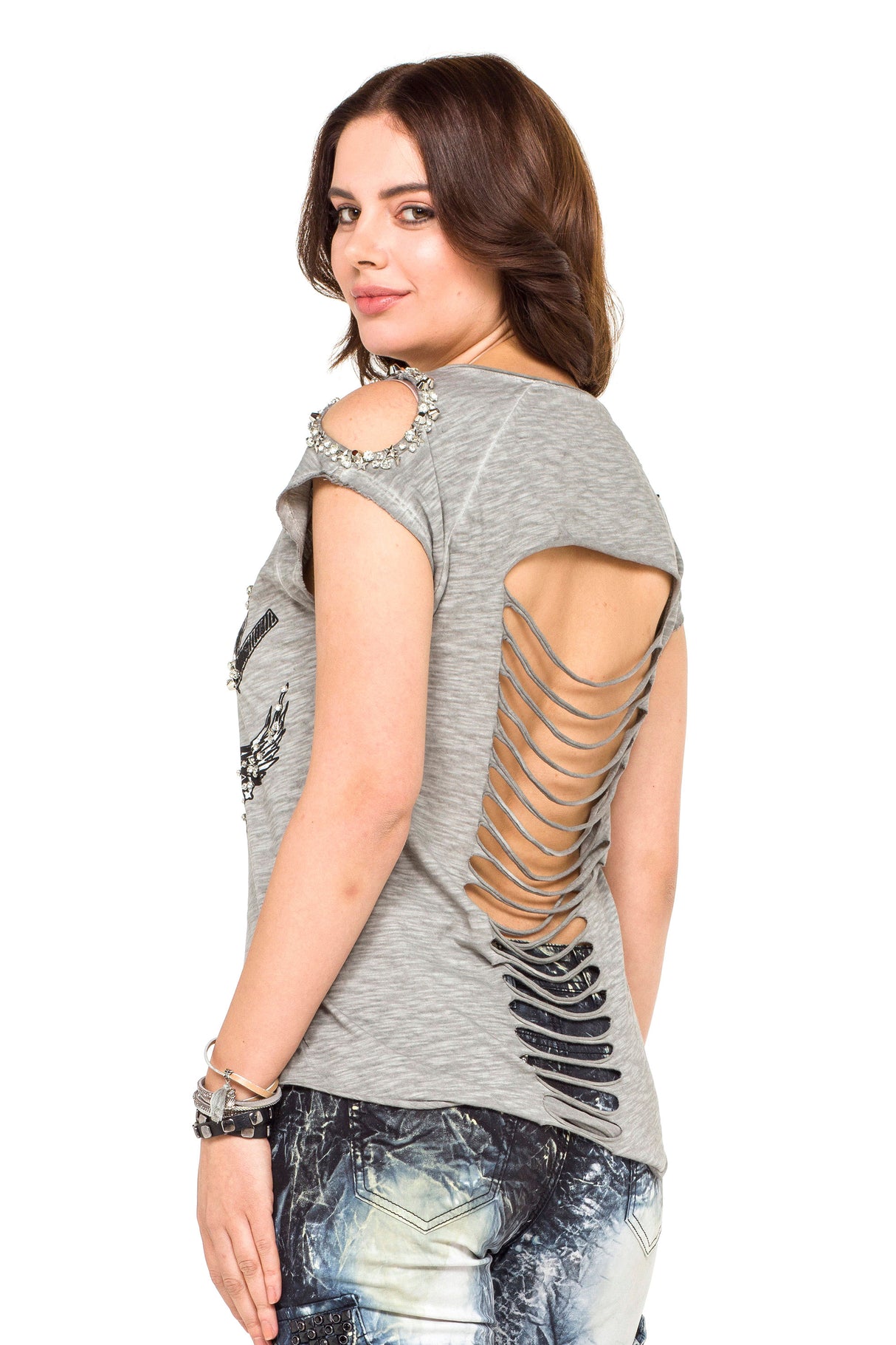 WT237 Women's T-Shirt with open back design