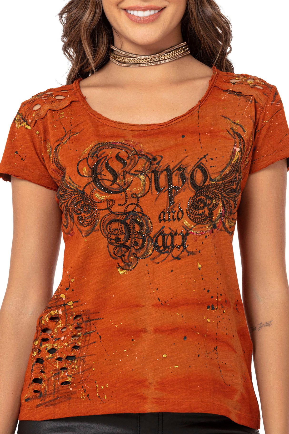 WT324 dames t-shirt in een extravagante look