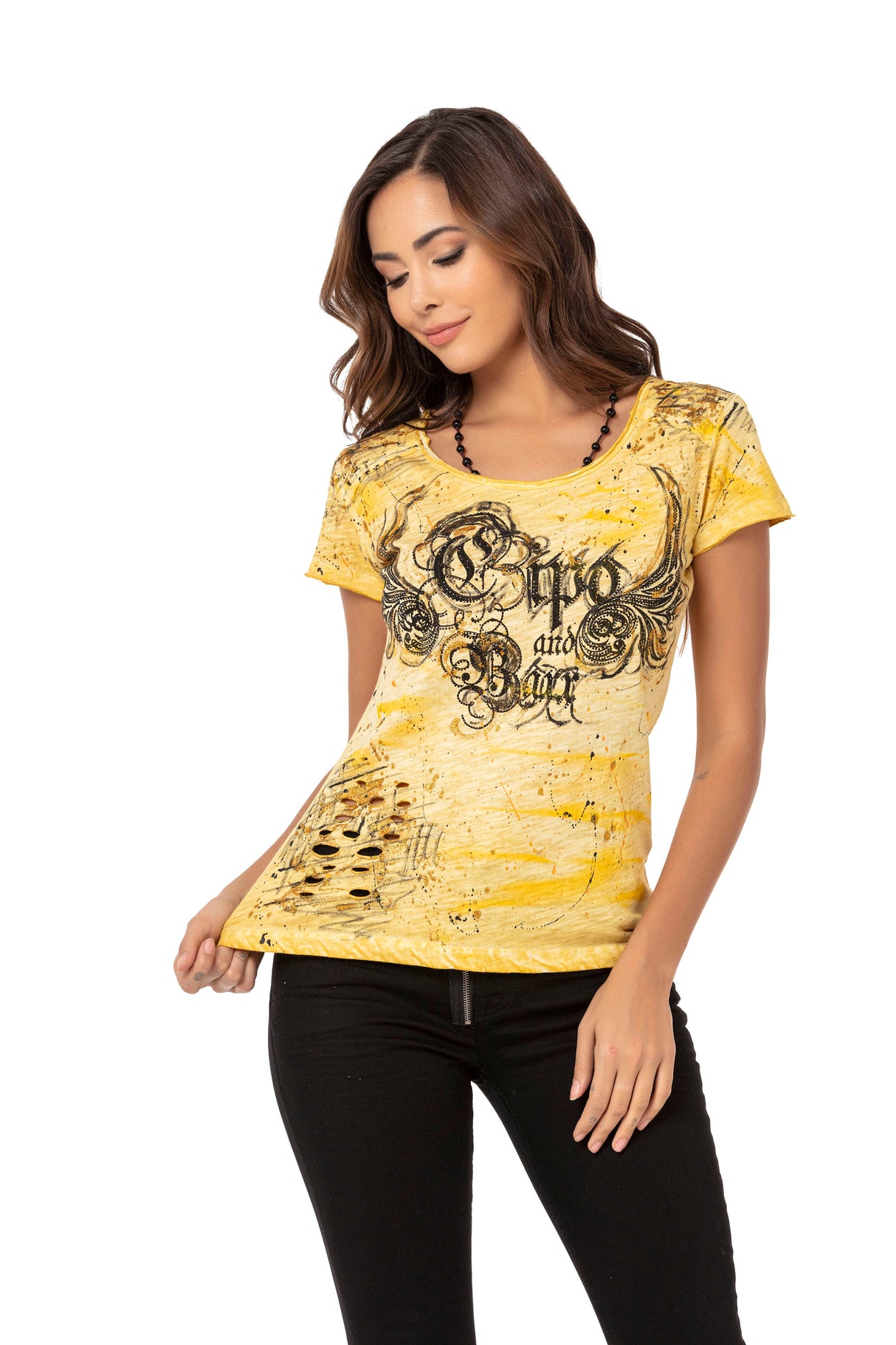 WT324 dames t-shirt in een extravagante look