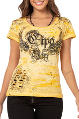 WT324 dames t-shirt in een extravagante look