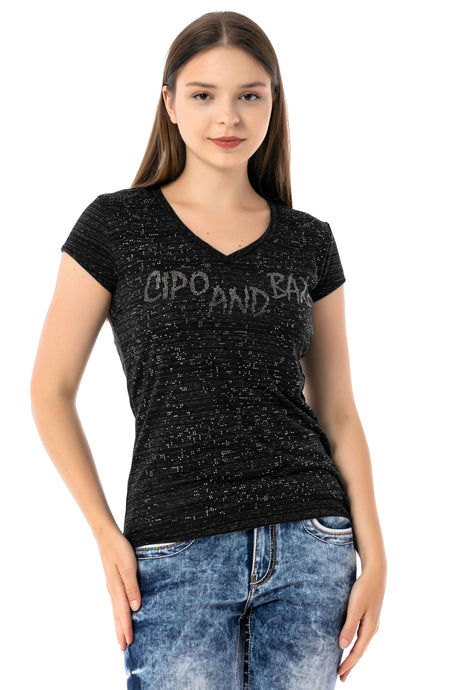 WT323 women T-shirt in a glitter look