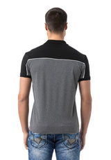 CT803-t-shirt męski polo z  nadrukiem i aplikacją