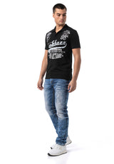 CT794– Herren Polo T-Shirt mit Print und Regular Fit Style
